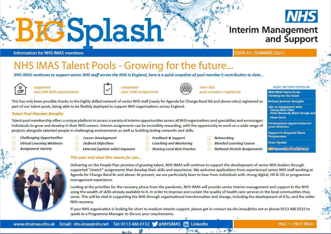 Image of Big Splash Newsletter front cover